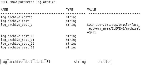 archive log list command