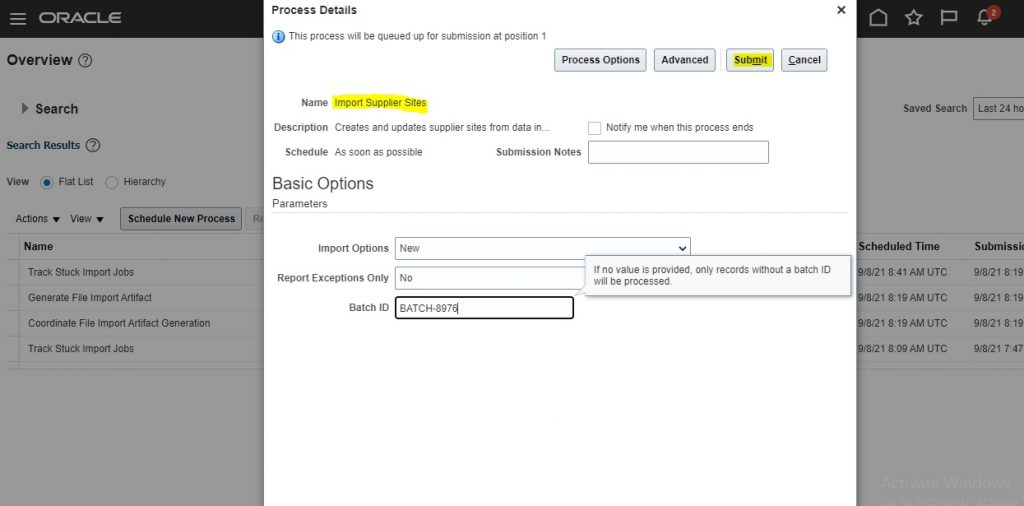 supplier site assignment fbdi template