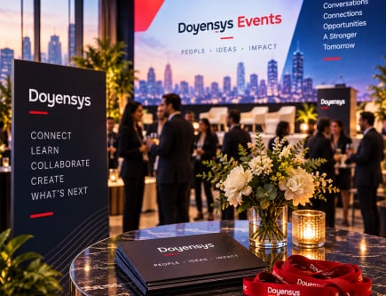 Guests networking at a Doyensys Events reception