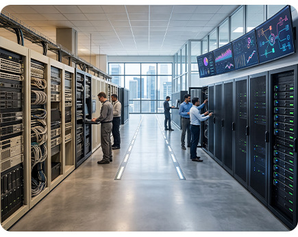 Doyensys team working in a modern data center