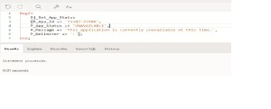 Set Availability Status Using PLSQL