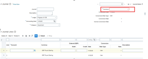 Unable to Enter a Journal with Multiple Currencies in Oracle Fusion General Ledger