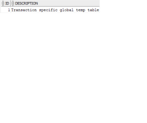 Global Temporary Tables