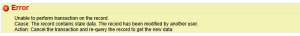 Stale Data Error in OAF