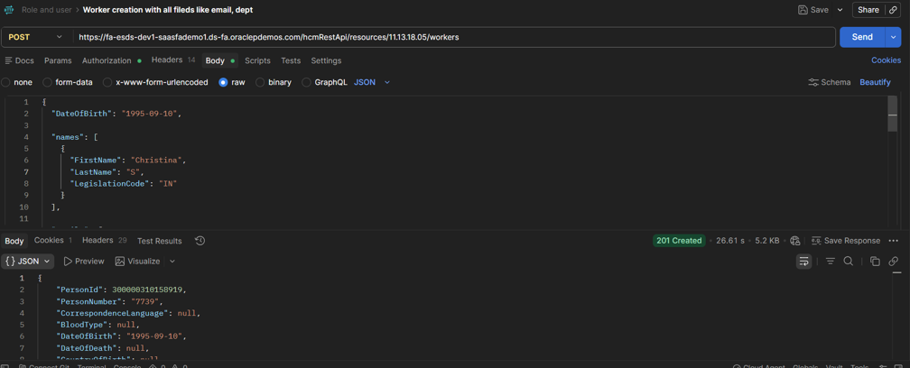 Create a worker POST request example